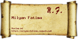 Milyan Fatima névjegykártya